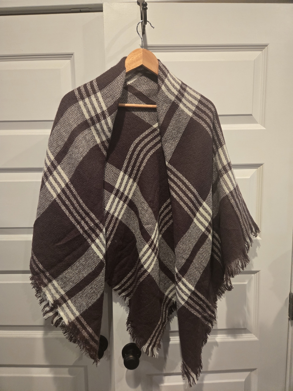 Plaid Fringe Blanket Scarf